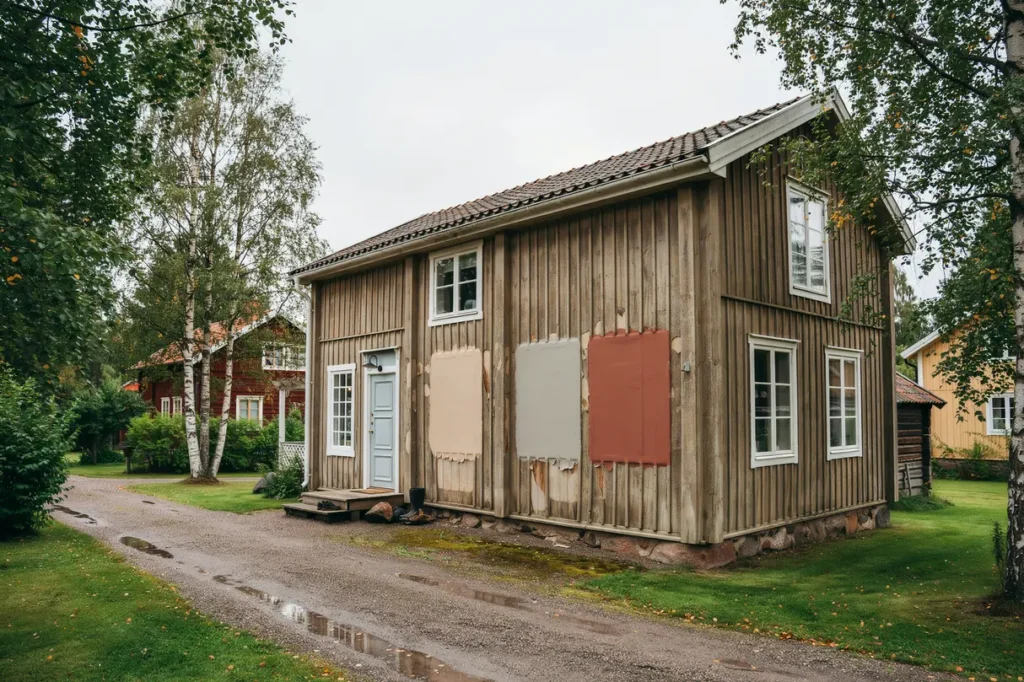 s v ljer du r tt kul r till fasaden t nk p ljus omgivning och husets stil
